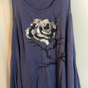 Sequin rose tank top